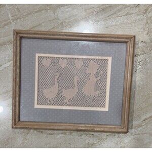 FIGI Graphics NCL-108V Wall Mounted Wood Frame Girl & Geese Design